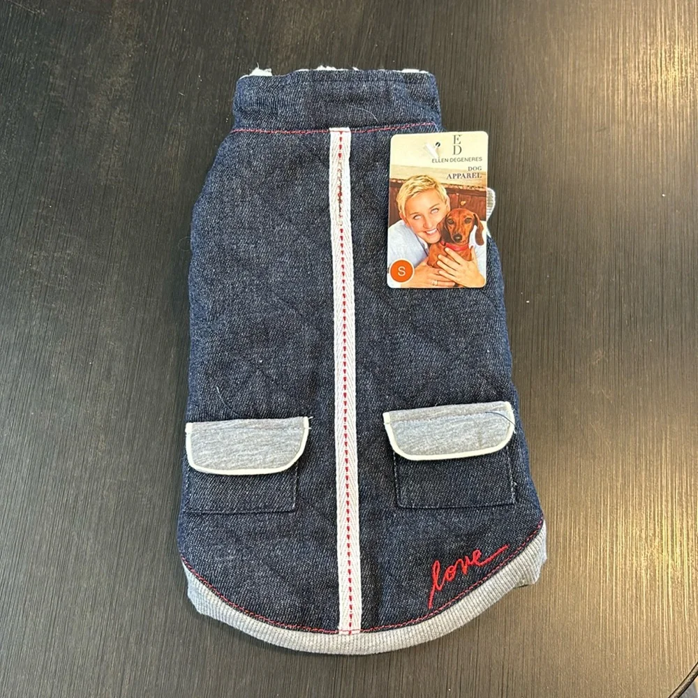 Ellen DeGeneres dog apparel jean jacket size S BNWT